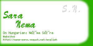 sara nema business card